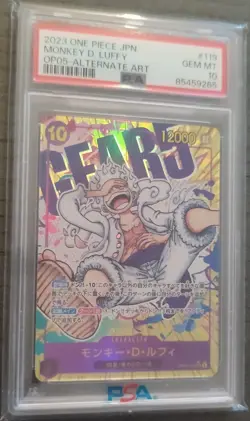 Monkey D.Luffy Japanese Card Op-05 #119 "Gear 5" PSA 10 - Image 3
