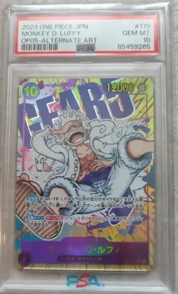 Monkey D.Luffy Japanese Card Op-05 #119 "Gear 5" PSA 10 - Image 4