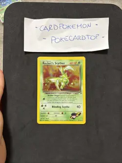 Pokemon Card Rocket's Scyther 13/132- Gym Heroes-swirl-Eng-Holo-Exc! - Image 1