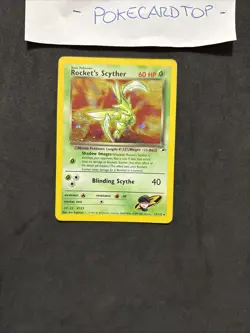 Pokemon Card Rocket's Scyther 13/132- Gym Heroes-swirl-Eng-Holo-Exc! - Image 3
