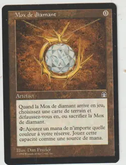 x1 carte Mox Diamond STRONGHOLD MAGIC MTG 1998 EX-NM FRENCH - Image 1
