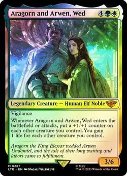 MTG - Aragorn and Arwen, Wed - Foil - Lord of the Rings - Magic the Gathering - Image 1