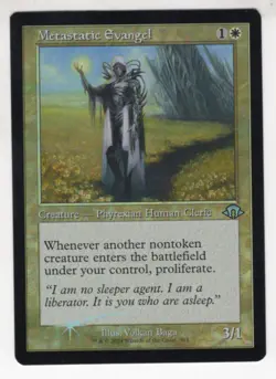 MTG Modern Horizons 3 Foil Uncommon Card Metastatic Evangel (Retro Frame) - Image 1
