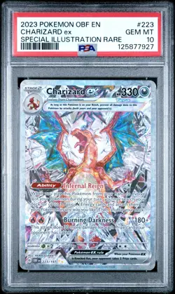 PSA 10 GEM MINT Charizard ex SIR 223/197 Obsidian Flames Pokemon 2023 - Image 1