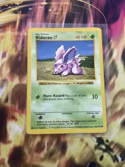 Pokemon Shadowless Nidoran Base Set 55/102 Mp - Image 1