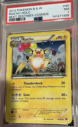 Raichu 40/99 Cosmos Holo Next Destinies Pokemon PSA 7 NEW CERT - Image 1