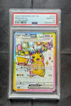 Pokemon Pikachu ex 219/191 Surging Sparks Ultra Rare PSA 10 *FREE SHIPPING* - Image 1