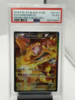 2016 Pokemon Charizard EX Full Art XY Black Star Promo XY121 PSA 4 VG-EX - Image 1