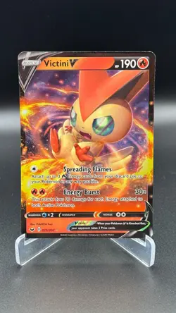 2020 Pokemon Victini V 025/202 Sword & Shield Base Set Ultra Rare - NM - Image 1