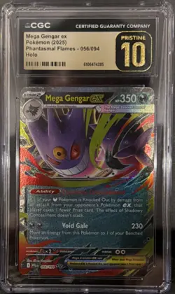 Pokemon Mega Gengar ex CGC 10 056/094 Me02 Phantasmal Flames Double Rare Holo - Image 1
