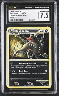 CGC 7.5 Houndoom 2010 Undaunted 5/90 Holo Pokemon Card - Image 1