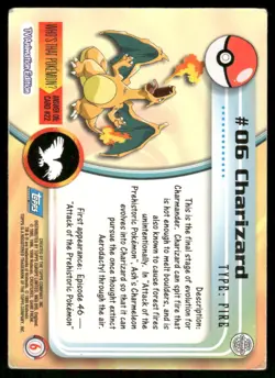 Pokemon Cards Charizard #6 Topps Trading Cards Series 1 HP *2 - Image 2