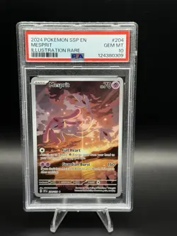 2024 POKEMON SSP EN-SURGING SPARKS ILLUSTRATION RARE #204 MESPRIT PSA 10 - Image 1