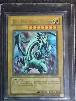 Yu-Gi-Oh Blue-Eyes White Dragon 1996 1st Edition LOB-001 Ungraded - Image 3