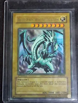 Yu-Gi-Oh Blue-Eyes White Dragon 1996 1st Edition LOB-001 Ungraded - Image 4