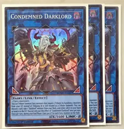 Yugioh! 3x Condemned Darklord MZMU-EN107 Super Rare 1st Ed NM - Image 1