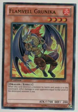 Flamvell Grunika - HA02-EN015 - Super Rare - Unlimited Edition x1 - Lightly Play - Image 1