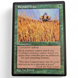 MTG Elephant Grass Visions VIS Uncommon Green Enchantment Stop Black Creatures - Image 1