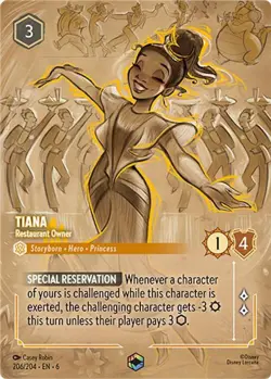 TCG Azurite Sea Enchanted Tiana - Restaurant Owner #206 [Enchanted FOIL] - Image 1