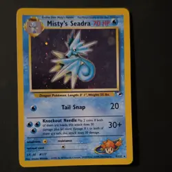 Pokemon TCG Misty's Seadra Gym Heroes Holo Rare 9/132 Stage 1 70 HP English Card - Image 1