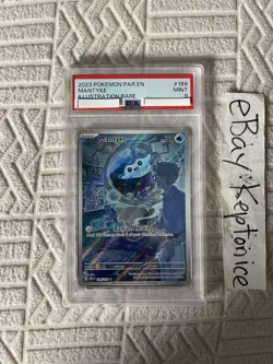 Pokemon TCG Mantyke 189/182 Paradox Rift Grade PSA 9 IR Illustration Rare Art - Image 1