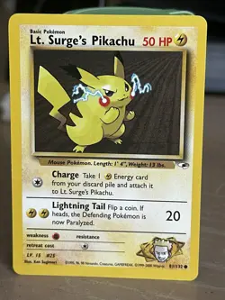 Pokemon Lt. Surge's Pikachu Gym Heroes 81/132 Regular Basic 50 HP Common English - Image 1