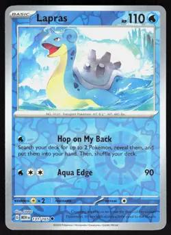 Lapras 131/165 Uncommon 151 Pokemon Reverse Holo Near Mint - Image 1