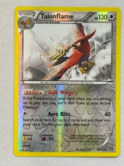 Talonflame 96/114 Rare Steam Siege Pokemon Reverse Holo Near Mint - Image 1