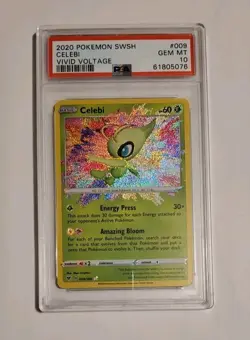 Pokemon 2020 Celebi 009/185, SWSH Vivid Voltage, PSA 10 GEM MINT - Image 1