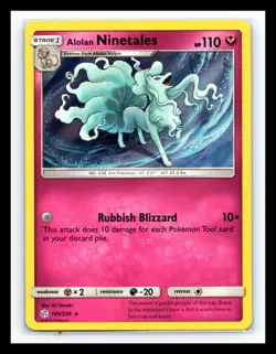 💥 Alolan Ninetales 145/236 Pokemon TCG Cosmic Eclipse Holo - Image 1