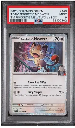 2025 POKEMON DRI EN-DESTINED RIVALS #149 TEAM ROCKET'S MEOWTH TM ROCKET'S MEWTWO - Image 1