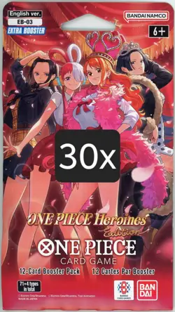 One Piece - Heroines Edition EB-03 English - Lot of 30 Sleeved Booster Packs - Image 1