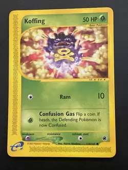 KOFFING 114/165 Expedition Base Set Regular Pokemon Card TCG Played - Image 1
