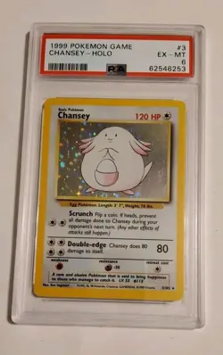PSA 6 Chansey Holo 3/102 Base Set 1999 Pokemon Card - Image 2