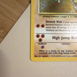 Hitmonlee 7/62 Holo Rare Fossil Set Pokemon Card VLP-LP - Image 2