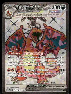 Pokemon Cards Charizard ex 215/197 Obsidian Flames Ultra Rare NM - Image 1