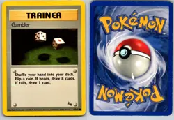 GAMBLER 60/62 FO FOSSIL POKEMON CARD TCG HP 1999 - Image 1