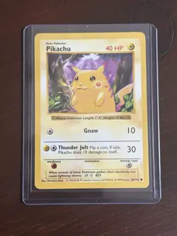Pokemon Pikachu TCG Base Set Shadowless Common Card 58/102 Red Cheeks - Image 1