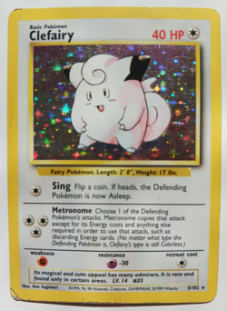 Clefairy Pokemon Card Holo WOTC Base Set 5/102 Rare Original 1999 Vintage MP - Image 1