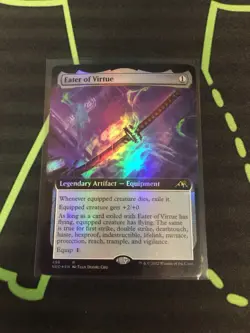 MTG Magic The Gathering Eater Of Virtue Foil Ext Art Artifact Commander - Image 1