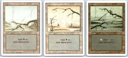 Swamp Lot/Set x3 1994 Revised Magic The Gathering MTG Lands HEAVILY PLAYED Black - Image 1