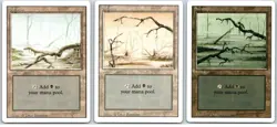 Swamp Lot/Set x3 1994 Revised Magic The Gathering MTG Lands HEAVILY PLAYED Black - Image 1