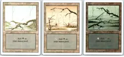 Swamp Lot/Set x3 1994 Revised Magic The Gathering MTG Lands HEAVILY PLAYED Black - Image 1
