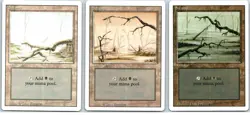 Swamp Lot/Set x3 1994 Revised Magic The Gathering MTG Lands HEAVILY PLAYED Black - Image 1