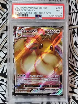 FUll ART EEVEE VMAX POKEMON 2021 Promo Shining Fates #087 PSA 9 MINT Rare (509) - Image 1