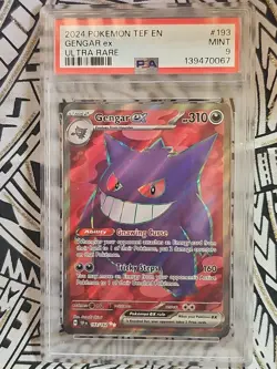 GENGAR EX 2024 POKEMON TEF EN-TEMPORAL FORCES ULTRA RARE #193 PSA 9 MINT (067) - Image 1