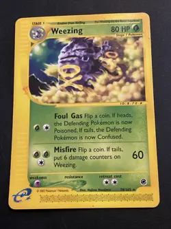 Pokemon Card TCG Weezing 70/165 Expedition Regular Rare Unlimited Edition Played - Image 1