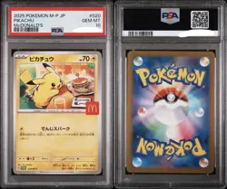 2025 POKEMON JPN M-P PROMO MCDONALD'S #020 PIKACHU PSA 10 GEM MT BURGERCHU - Image 2