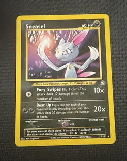 2000 Pokemon Neo Genesis Sneasel Lightly Played No. 25/111 - Image 1