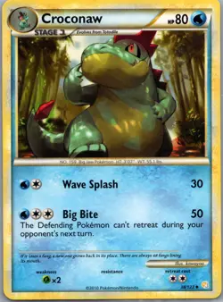 Croconaw 38/123 Uncommon HeartGold & SoulSilver Pokemon Lightly Played - Image 1